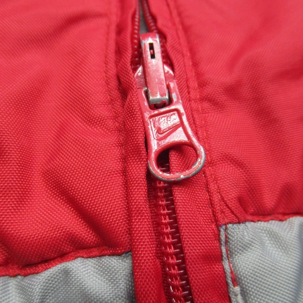 Vintage Nike Jacket Youth 6 Full Zip Red Black Reversible Hooded Full Zip Puffer
